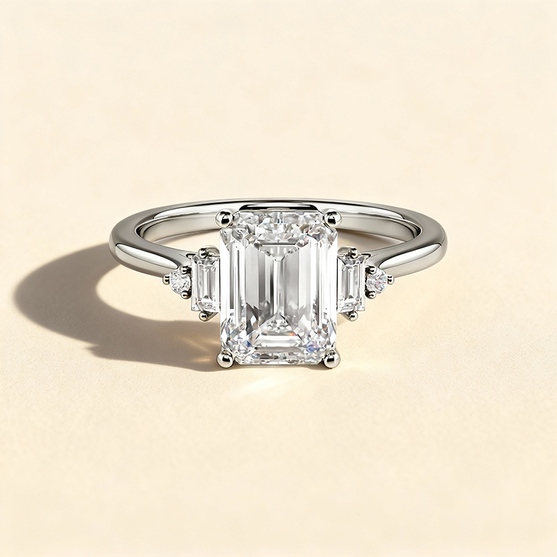 Art Deco emerald-cut engagement ring