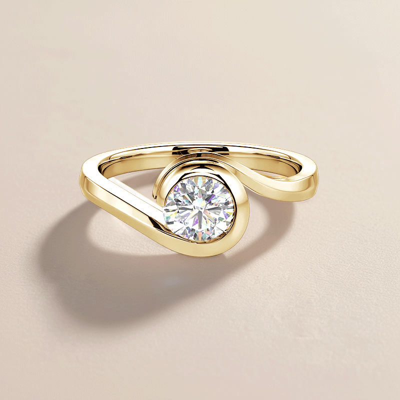 bypass bezel-set solitaire ring