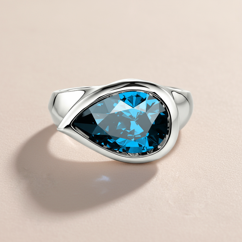 bezel-set unique engagement ring