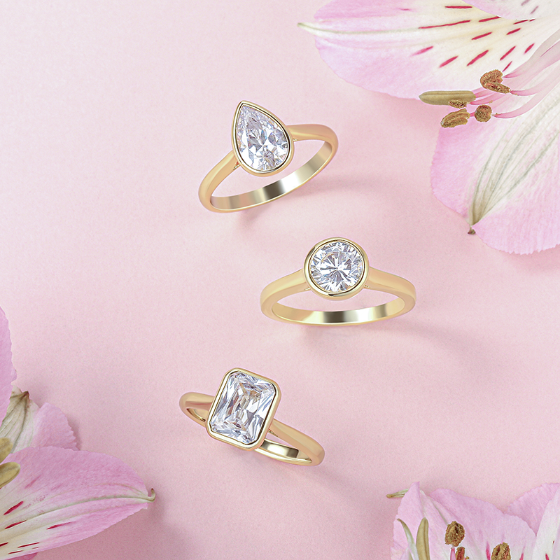 bezel-set engagement rings