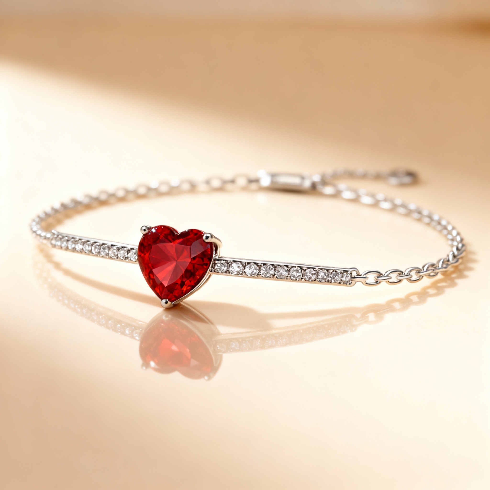 January birthstone jewelry: garnet red bracelet