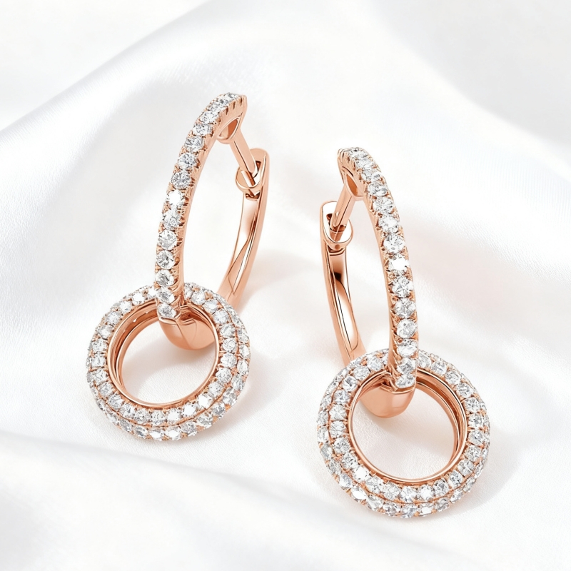 Round Cut statement Hoop Earrings