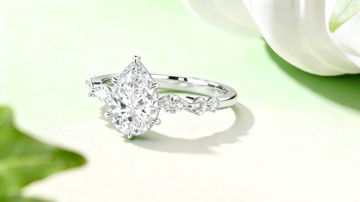 A sparkling engagement ring after cleaning