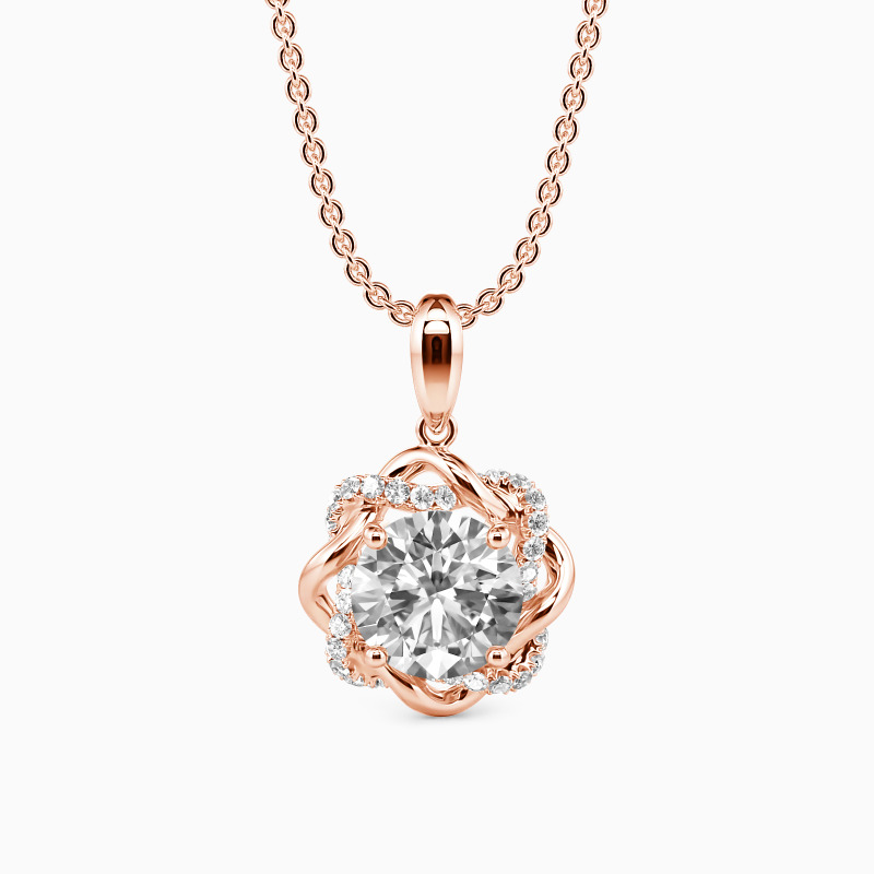 "My Beloved" Round Cut Floral Necklace