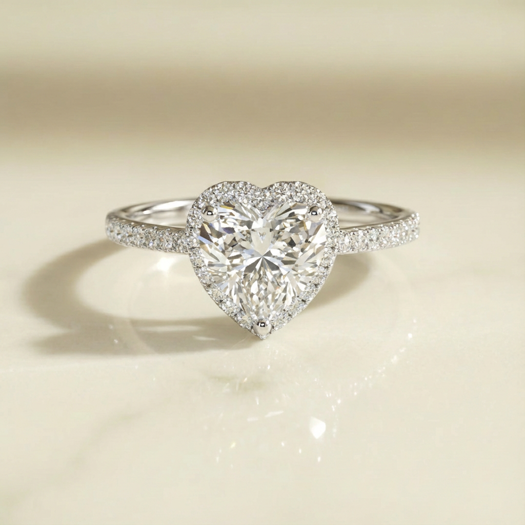 heart halo engagement ring
