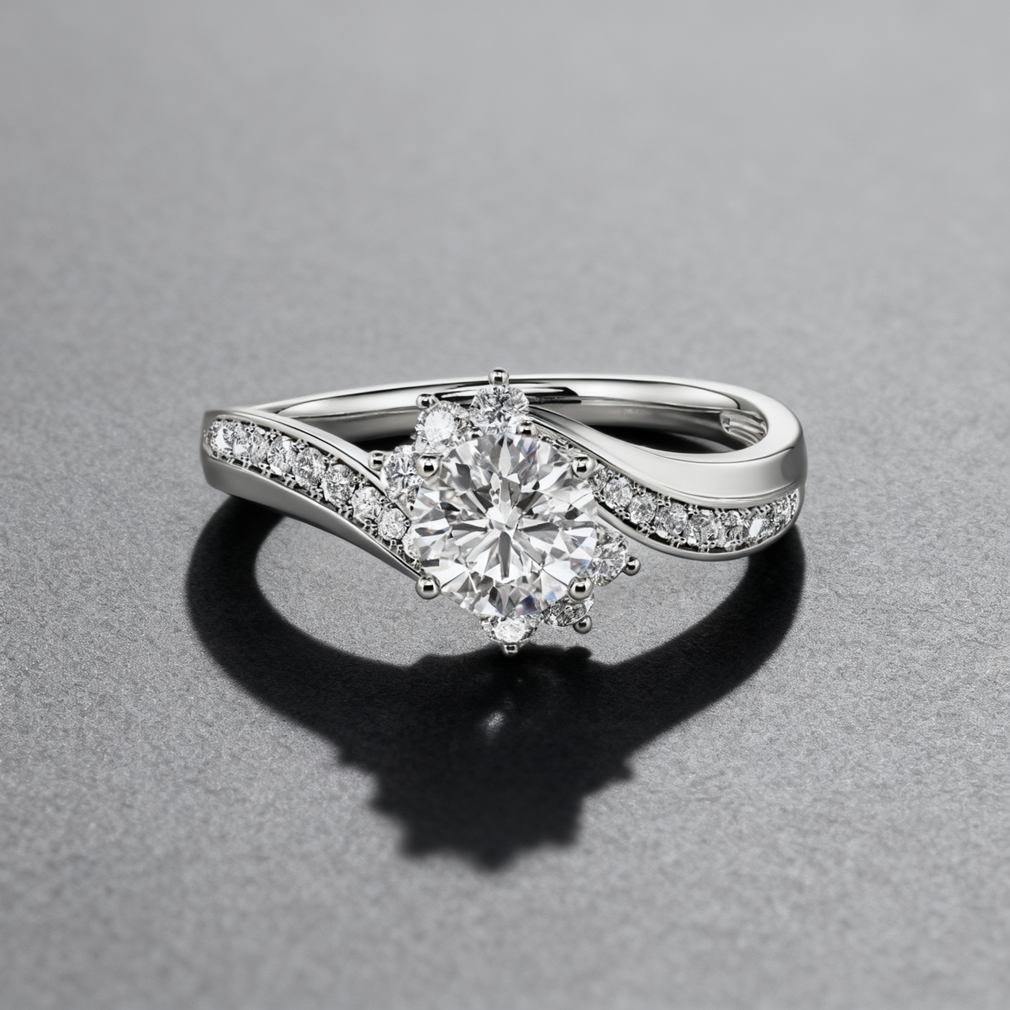 round cut engagement ring