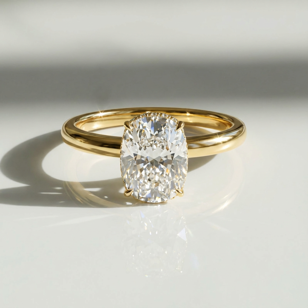 elongated cushion engagement ring