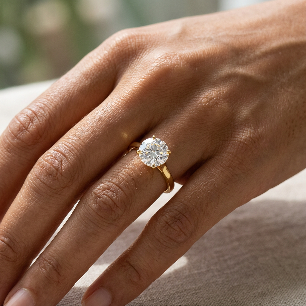 round solitaire ring