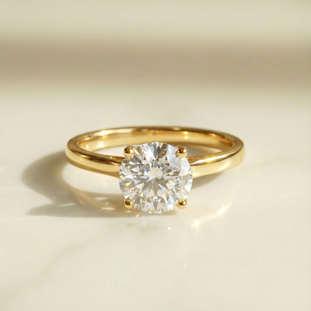 classic round solitaire engagement ring