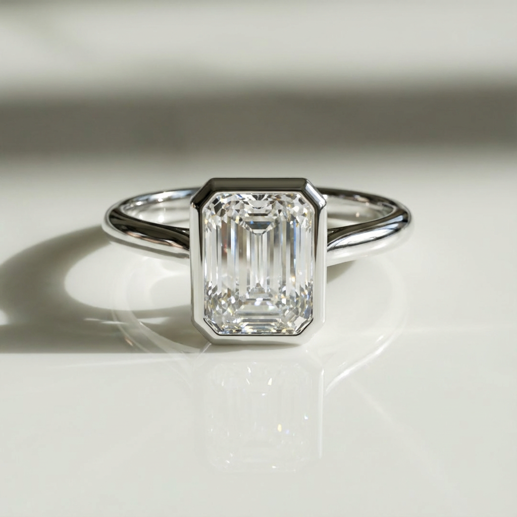 emerald-cut solitaire ring