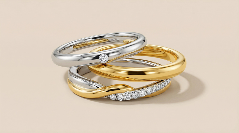 wedding rings in different metals