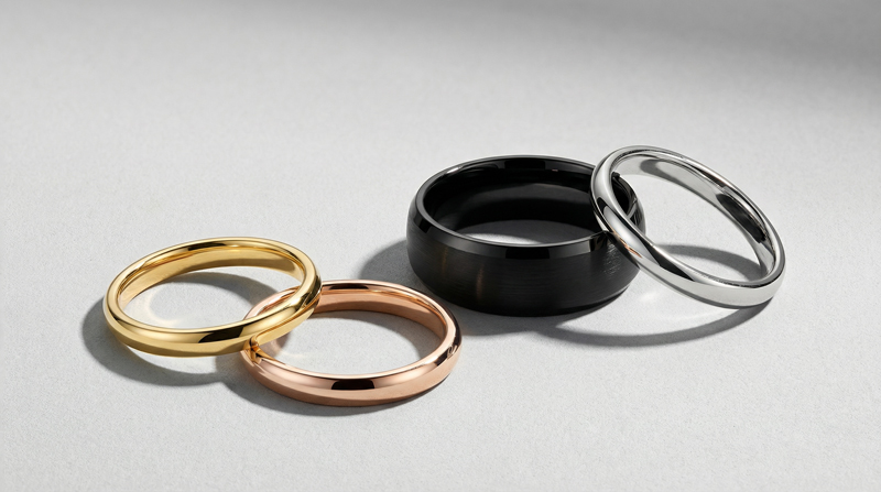everyday wear ring in different metals
