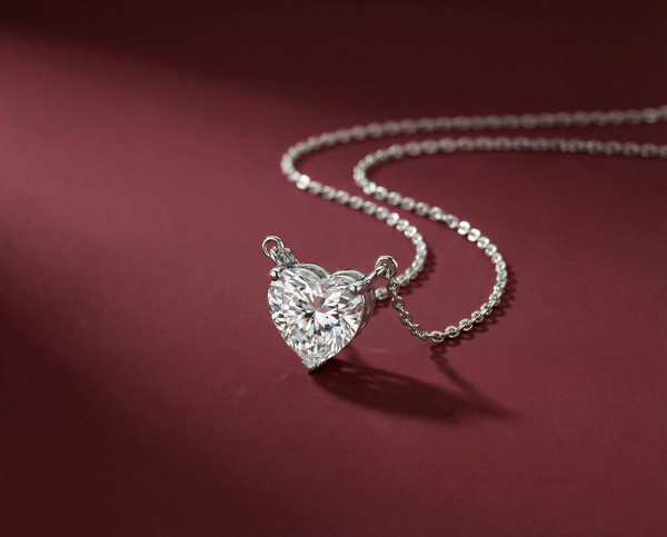 heart-cut solitaire pendant