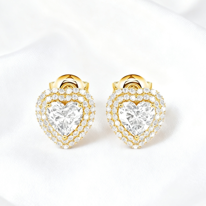 Heart-Cut Stud Earrings