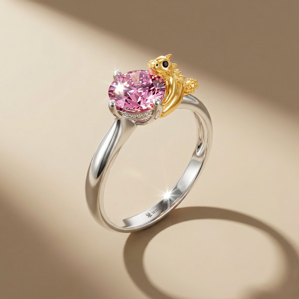 "Guarding Brilliance" Round Cut Side Stone Hug Me Rings