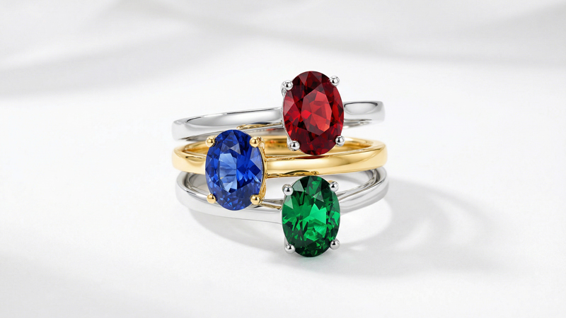 big three gemstone engagement rings