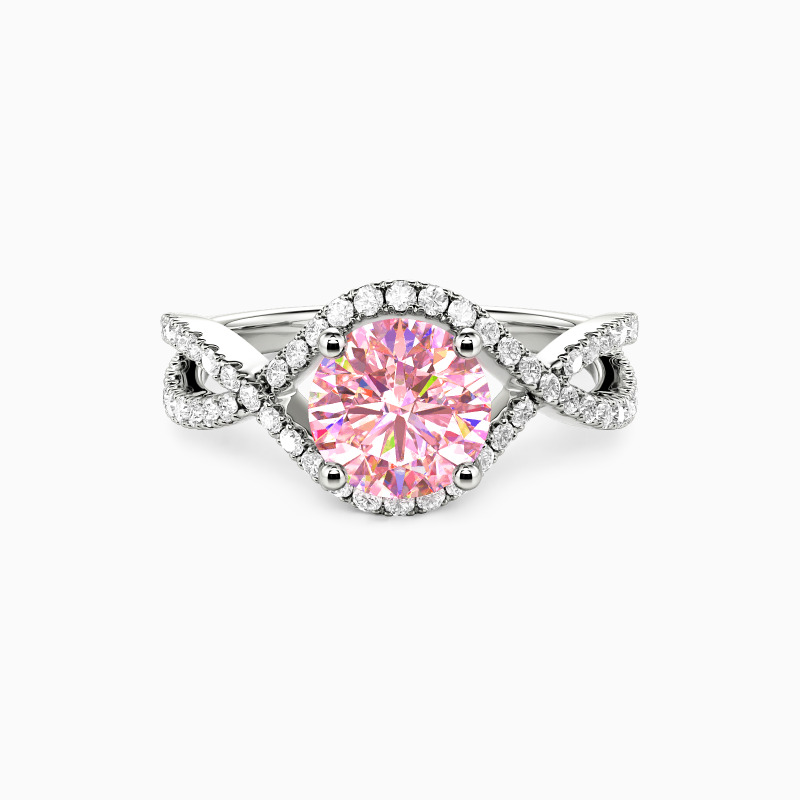 "Vow of Two" Round Cut Halo Engagement Ring