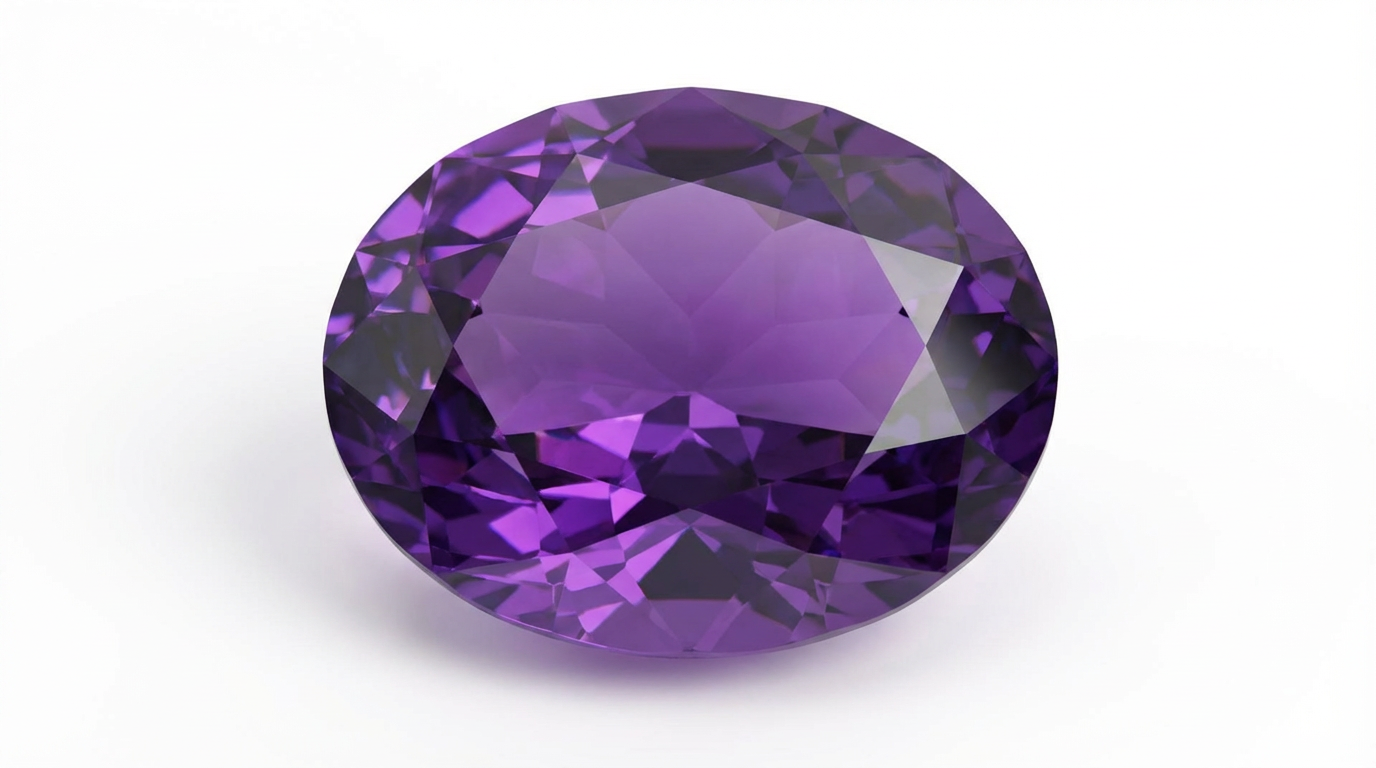 Oval-cut amethyst