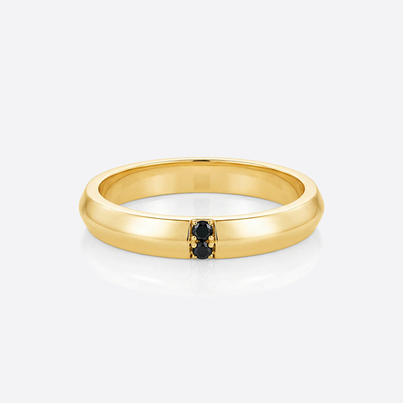 gold men's engagement ring with black onyx gems