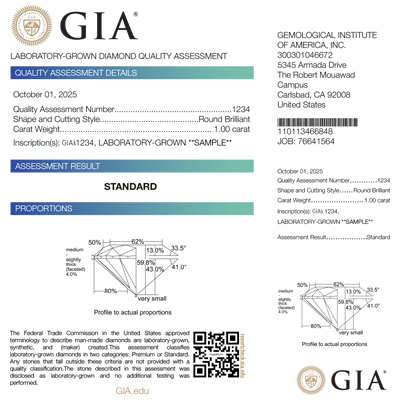 GIA lab-grown diamond report