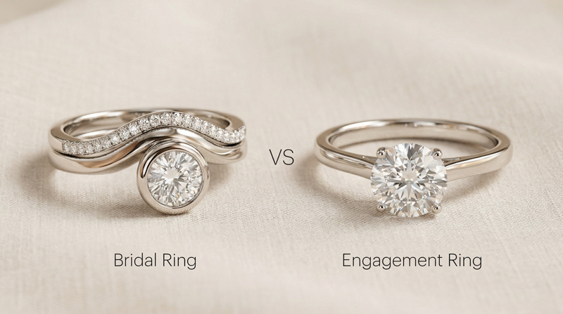 bridal ring (bridal set) vs. engagement ring