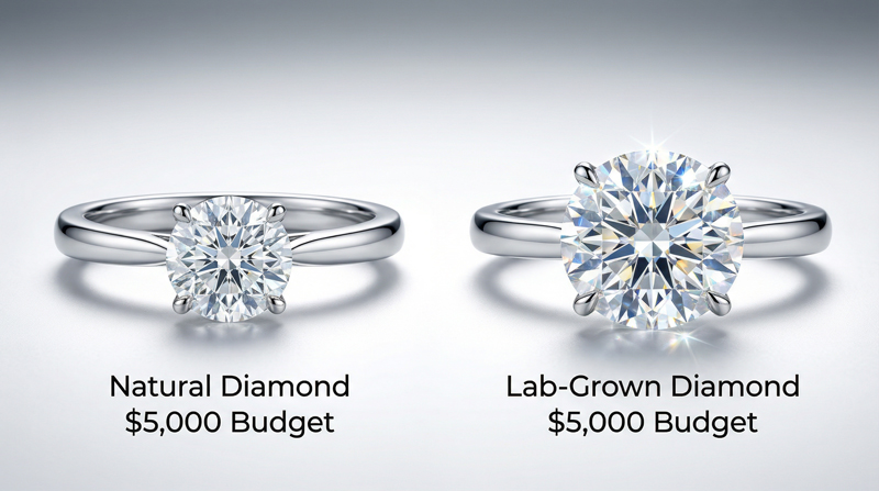 Do Bigger Diamonds Cost More? Natural diamond vs lab-grown diamond