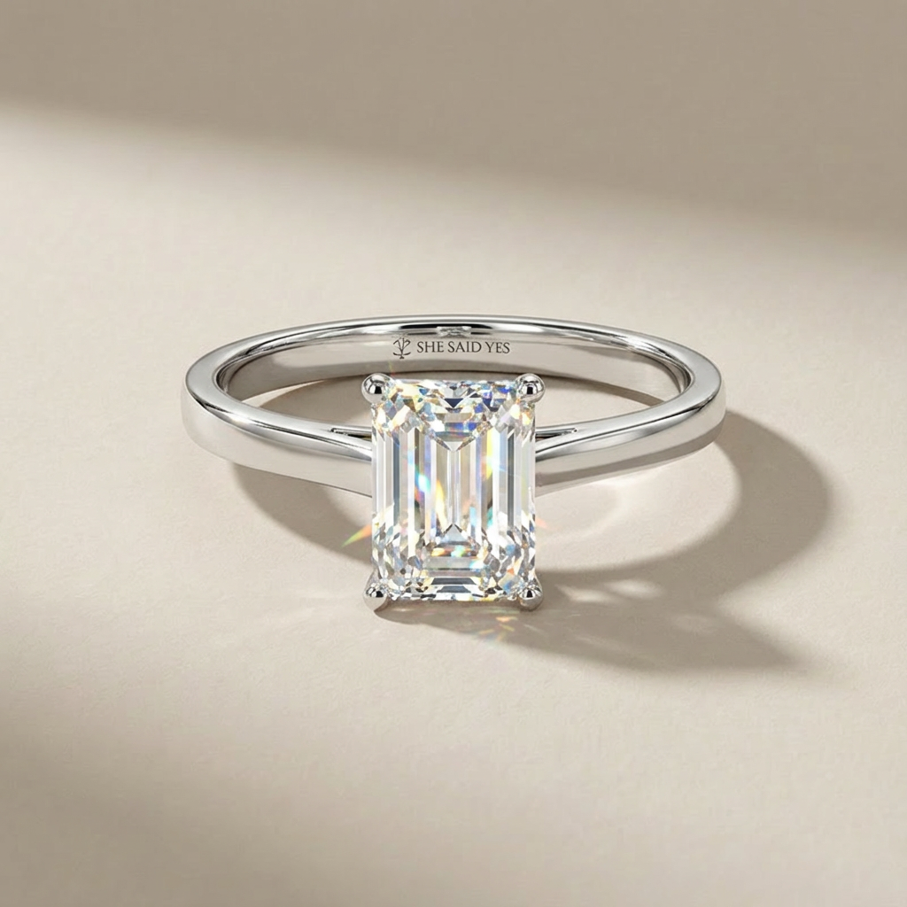 Emerald Cut Solitaire Engagement Ring