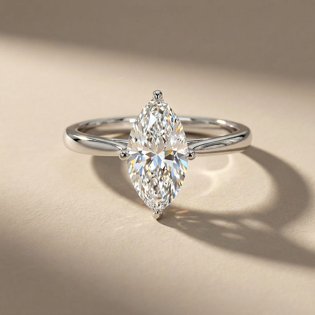 Marquise Cut Solitaire Engagement Ring