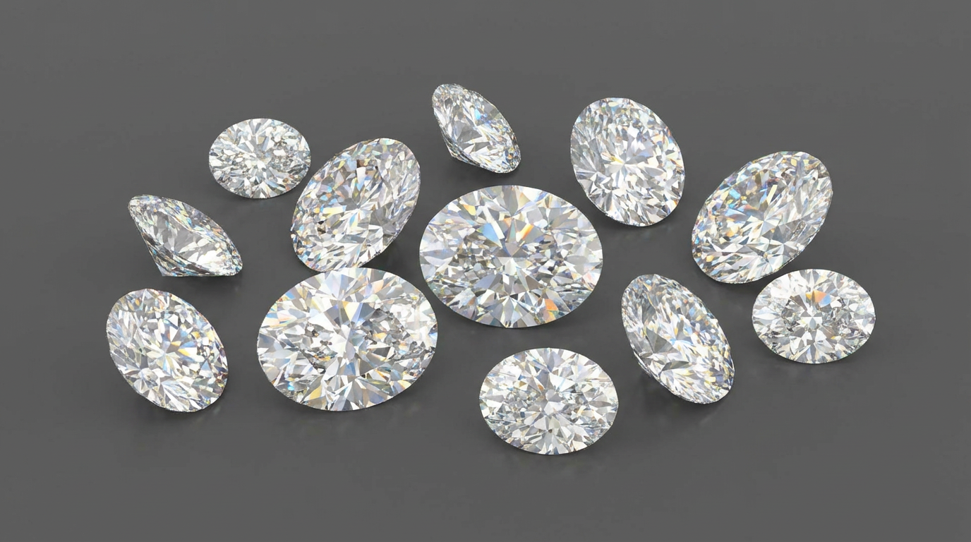 Oval cuts diamonds