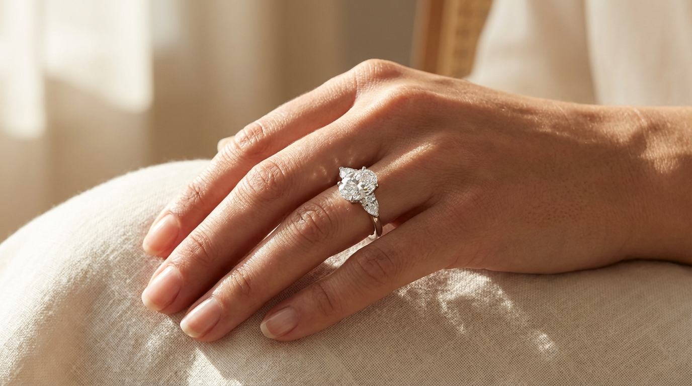 Ring Finger wearing an engagement ring