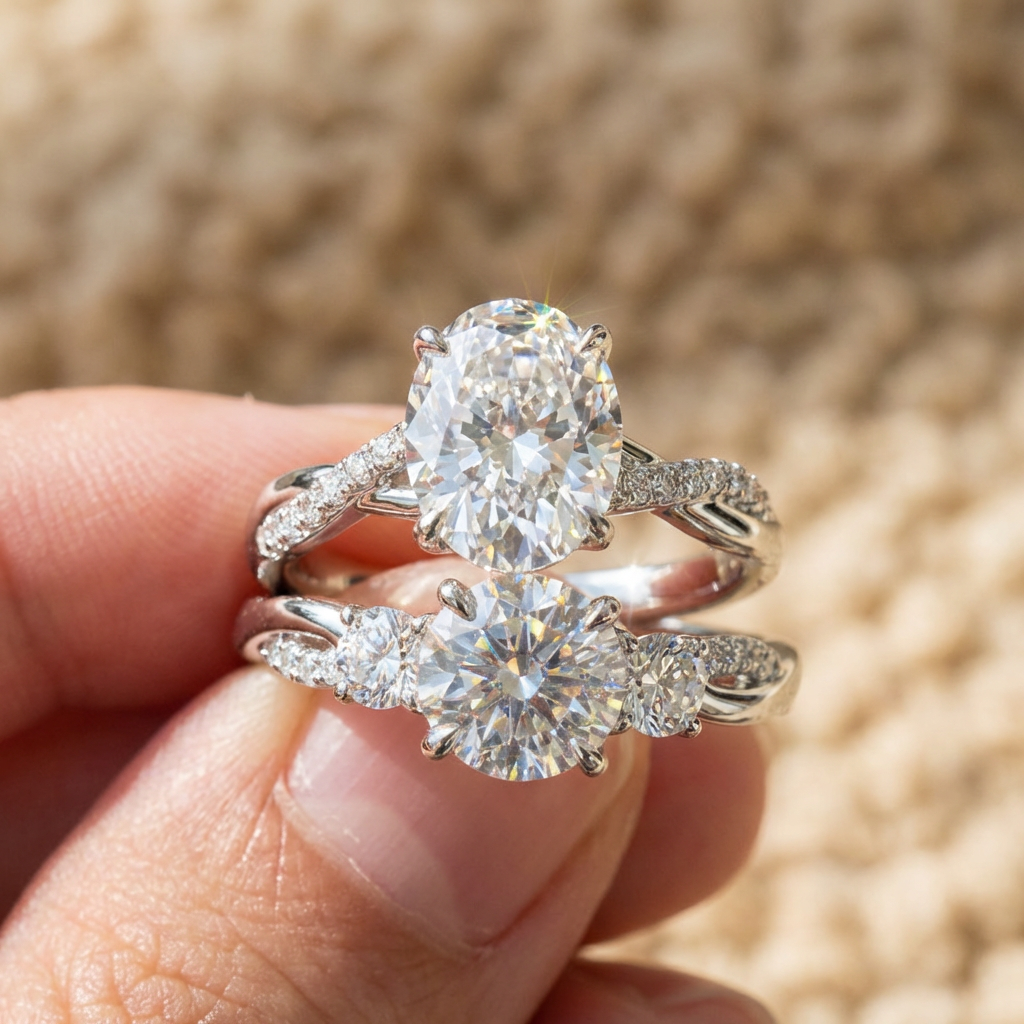 Round vs. Oval Diamonds Engagement rings