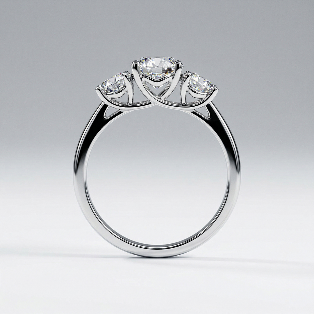 trellis-set three stone ring
