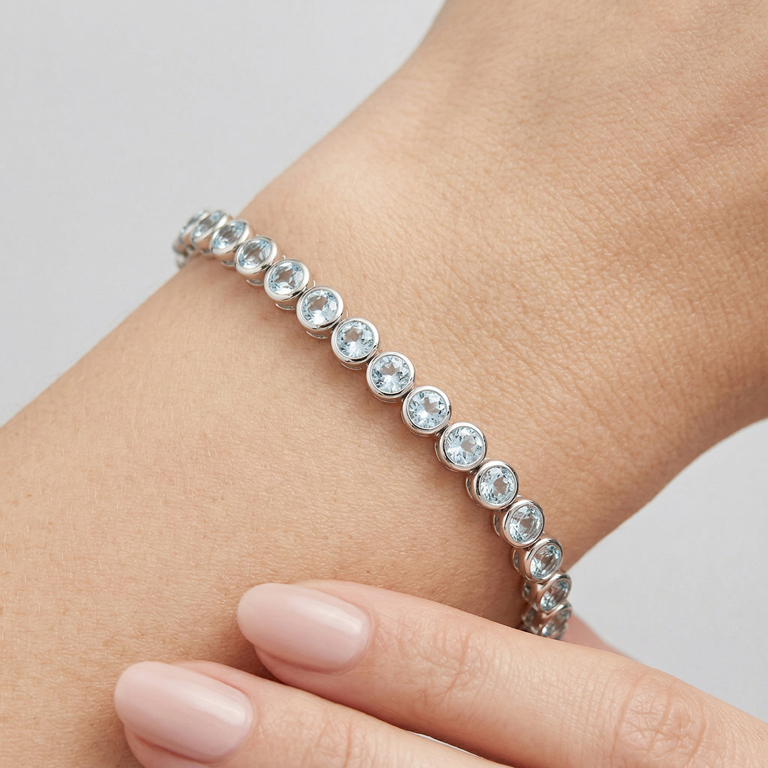 bezel-set tennis bracelet