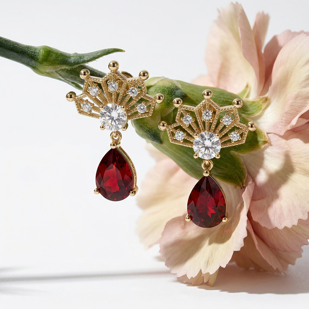 vintage-inspired ruby earrings