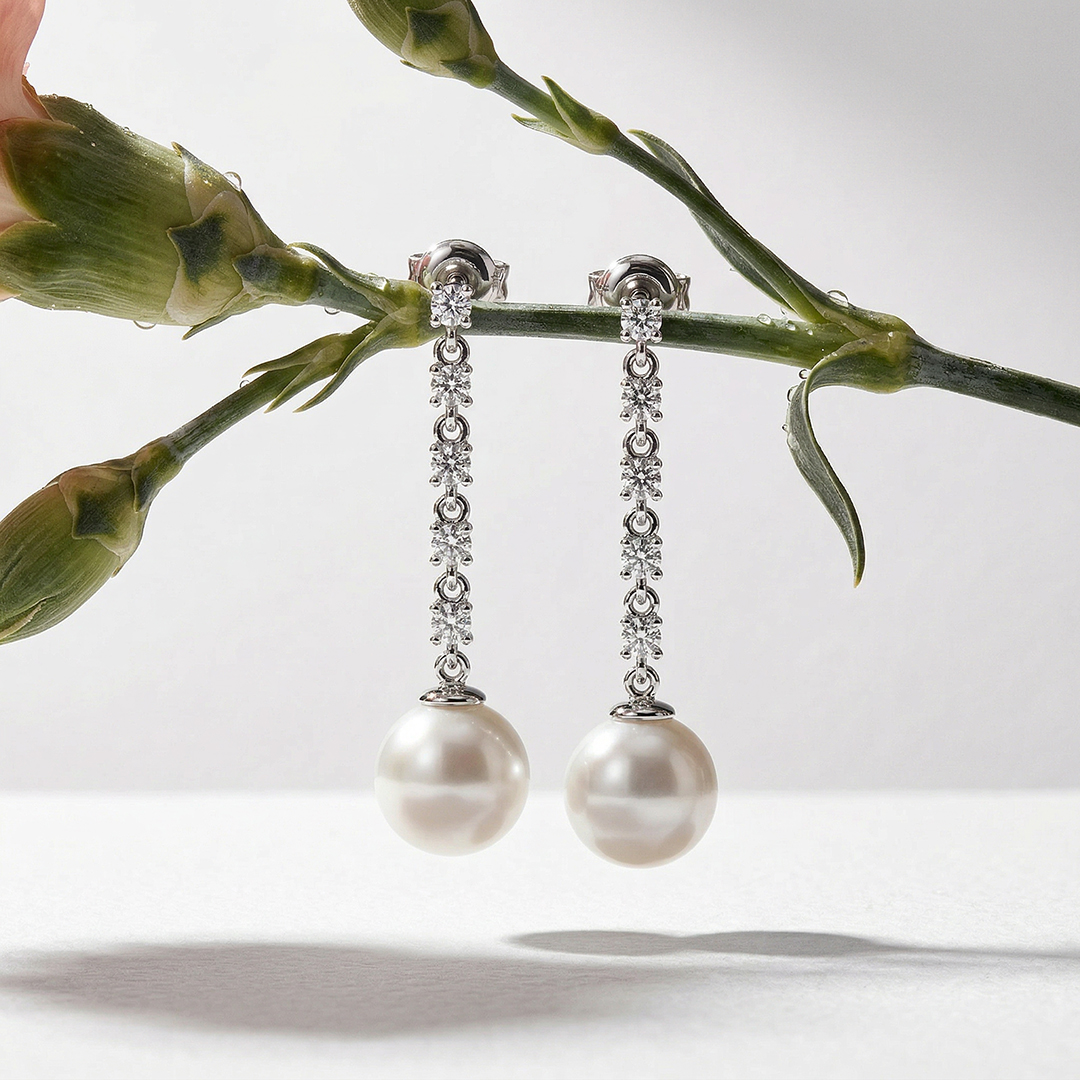luxury pearl drop earrings