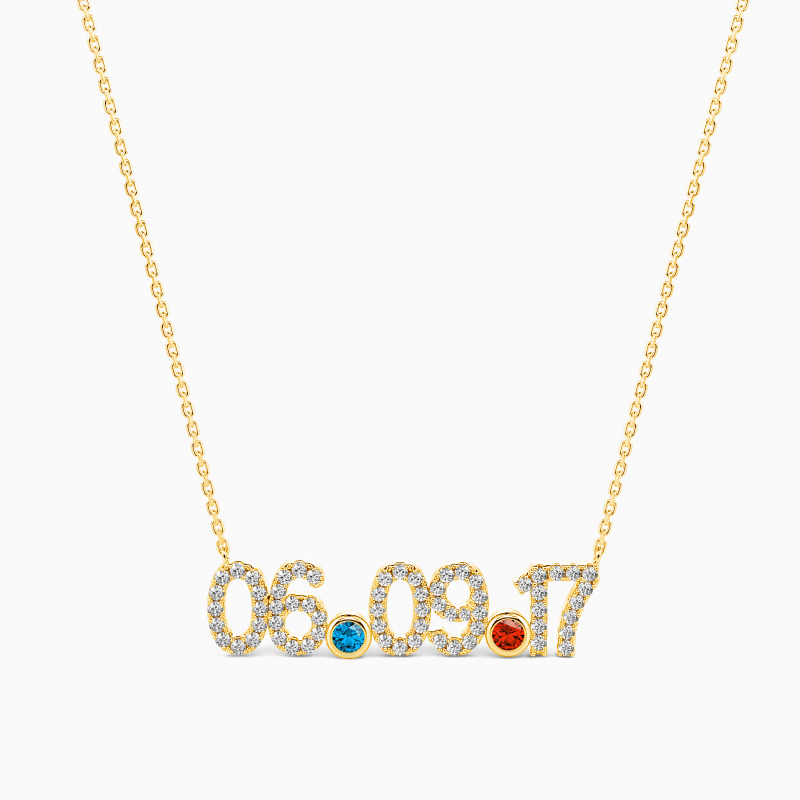 Swiss Blue Personalized Date Necklace