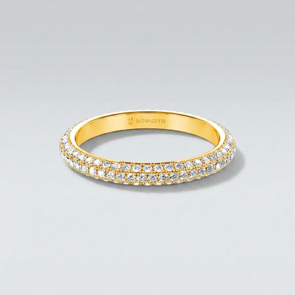 Lab grown diamond yellow gold eternity Ring