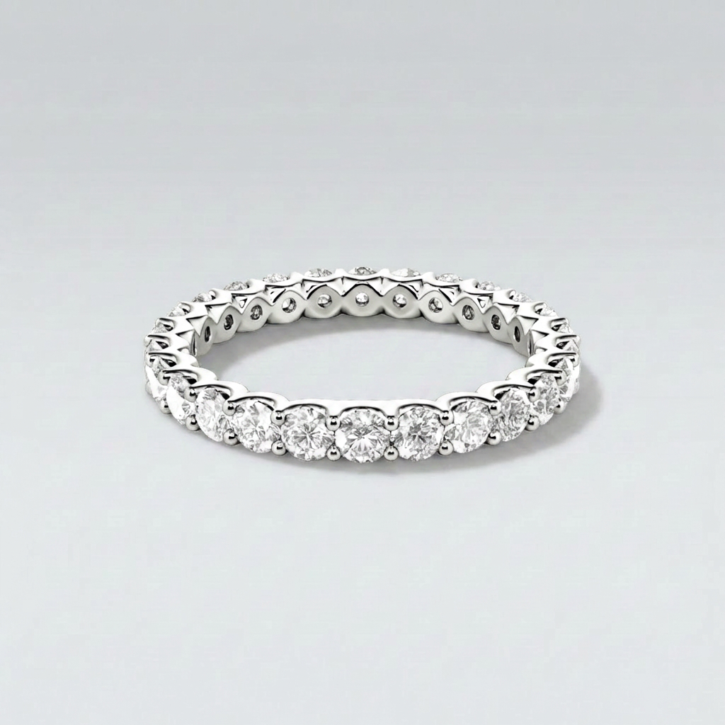 Moissanite white goldeternity ring