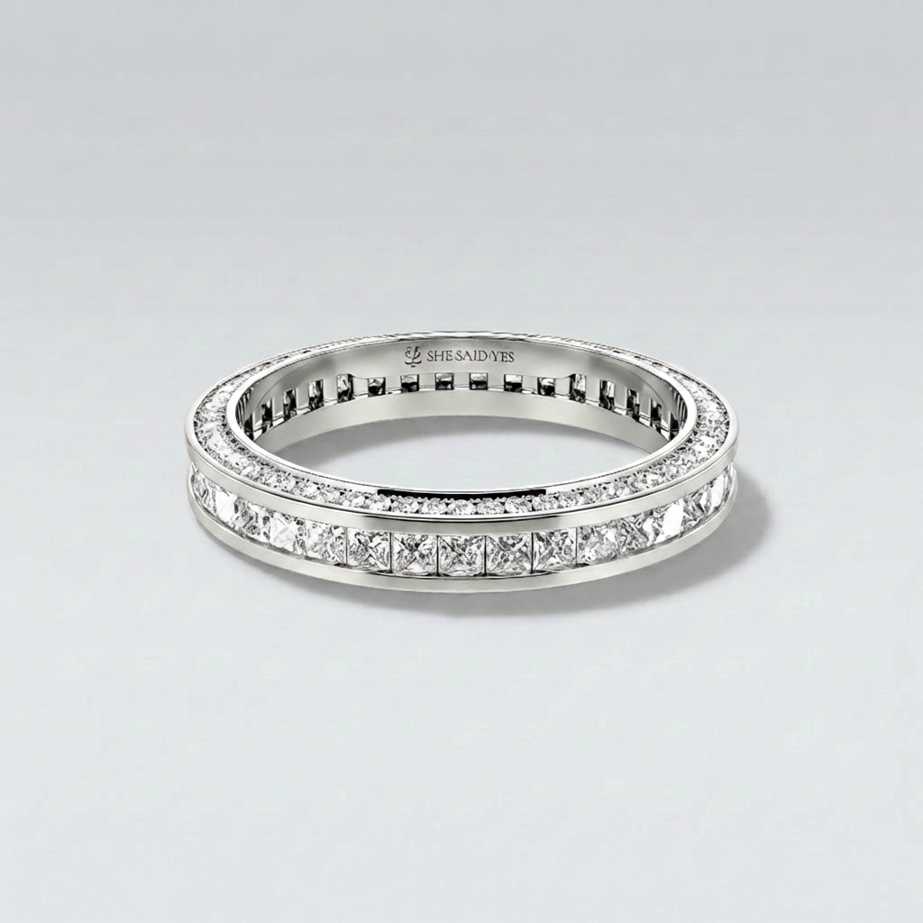 Lab grown diamond white gold eternity Ring