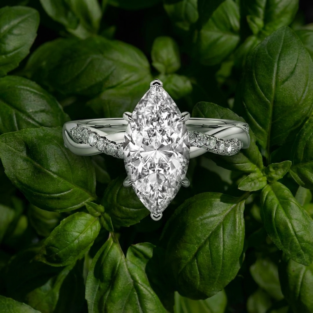 2ct Marquise Cut lab grown Engagement Ring