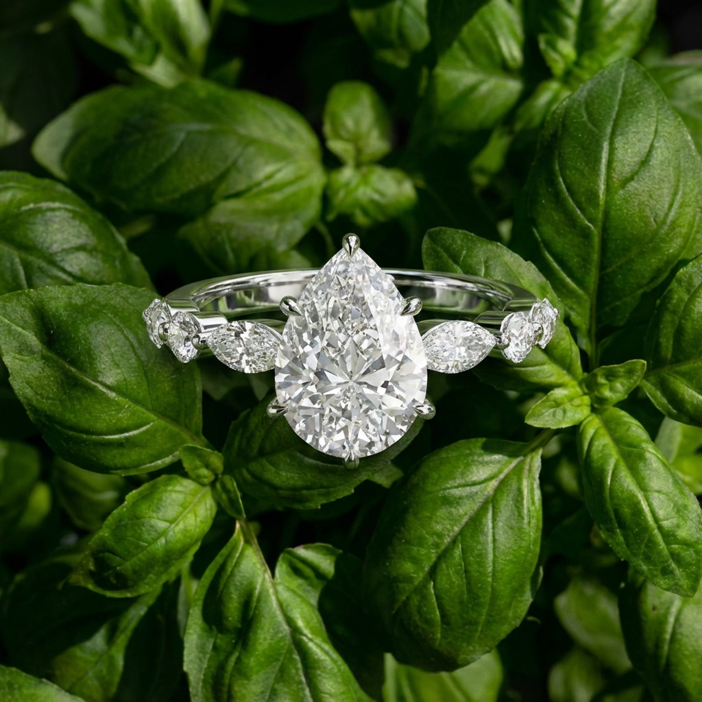 2ct Pear Cut Lab Grown Engagement Ring