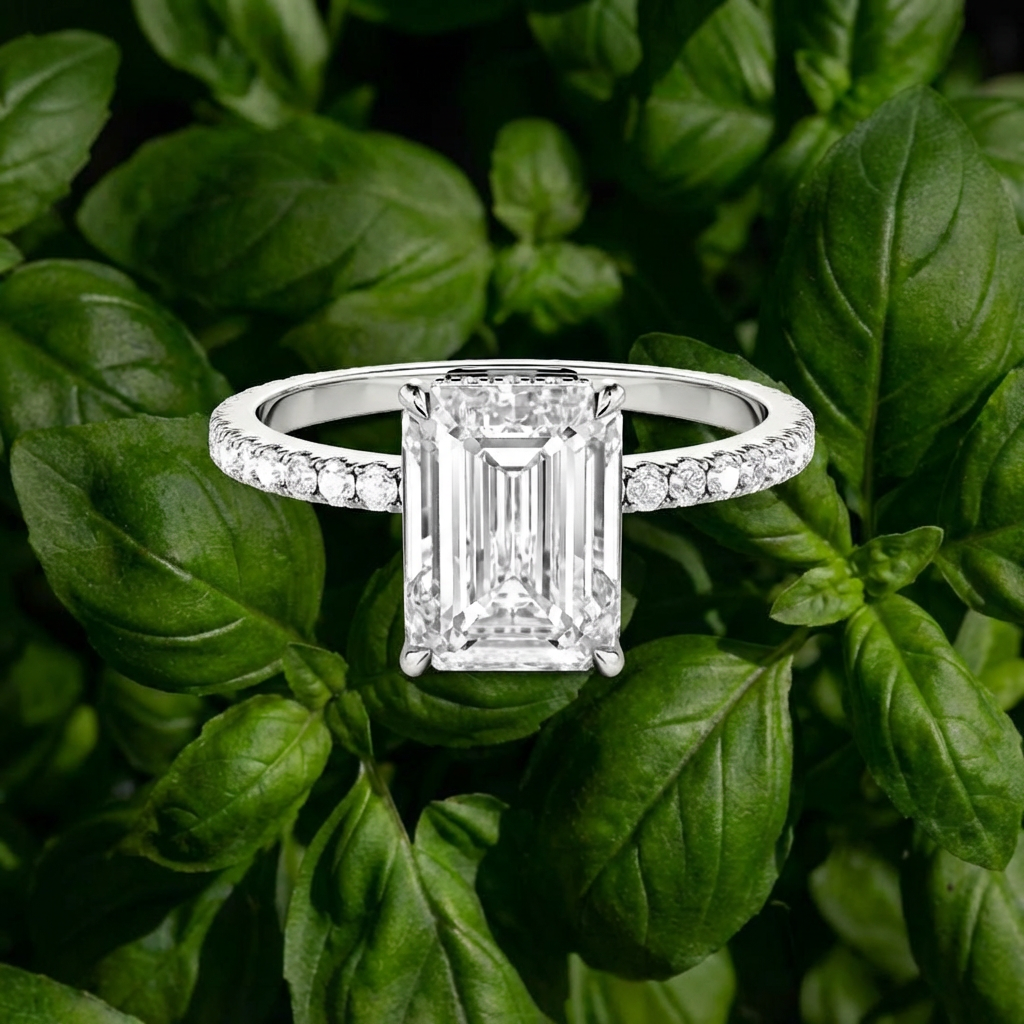  2ct Emerald Cut Lab Grown Engagement Ring