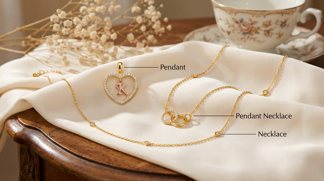 Pendant, Pendant Necklace, and Necklace Differences