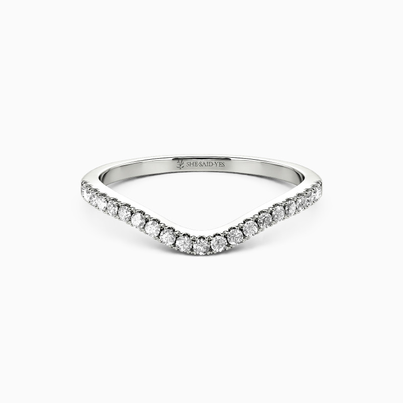 white gold Curved Wedding band