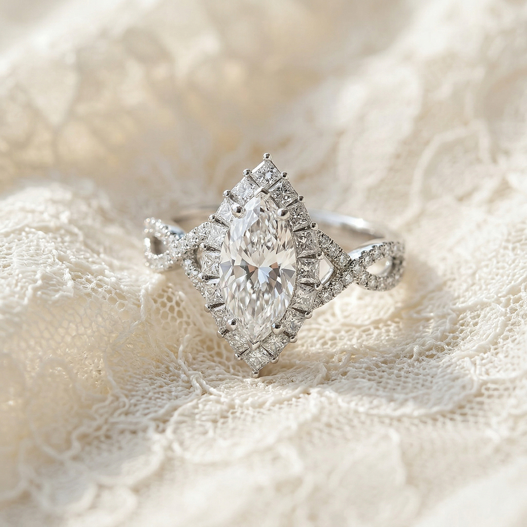 diamond twisted ring