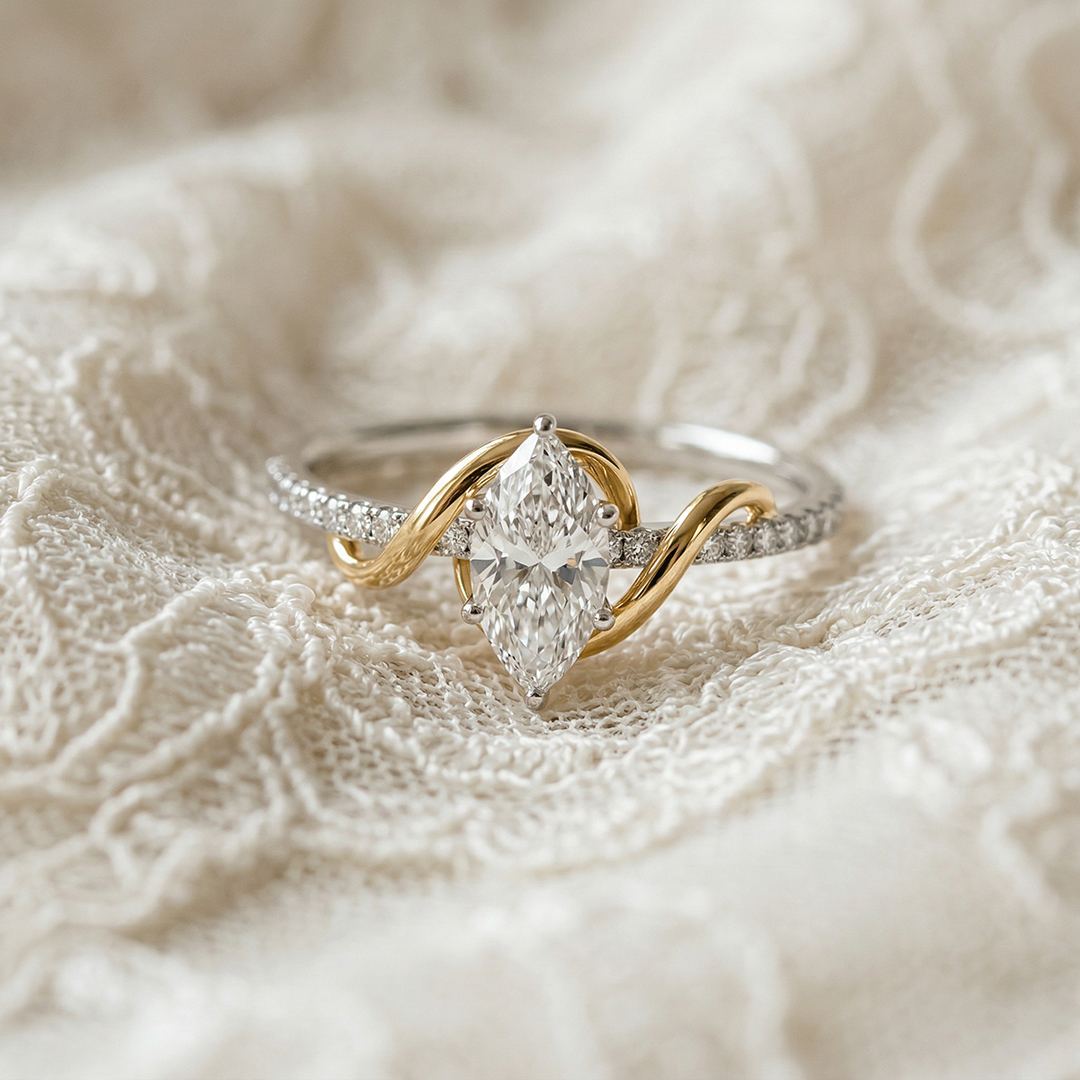 mixed metal twisted ring