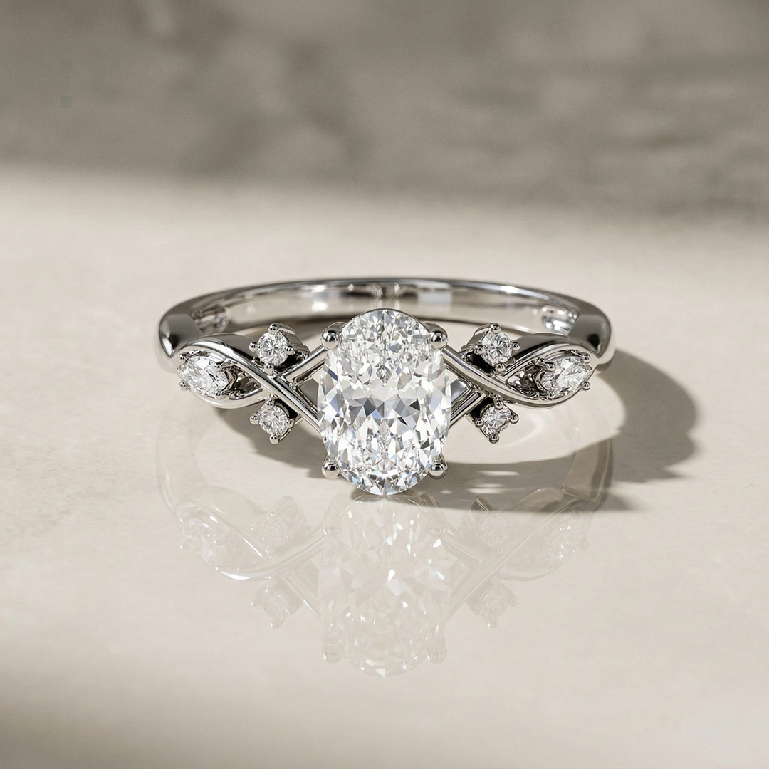 core design of nature-inspired rings: vine-like/twig band