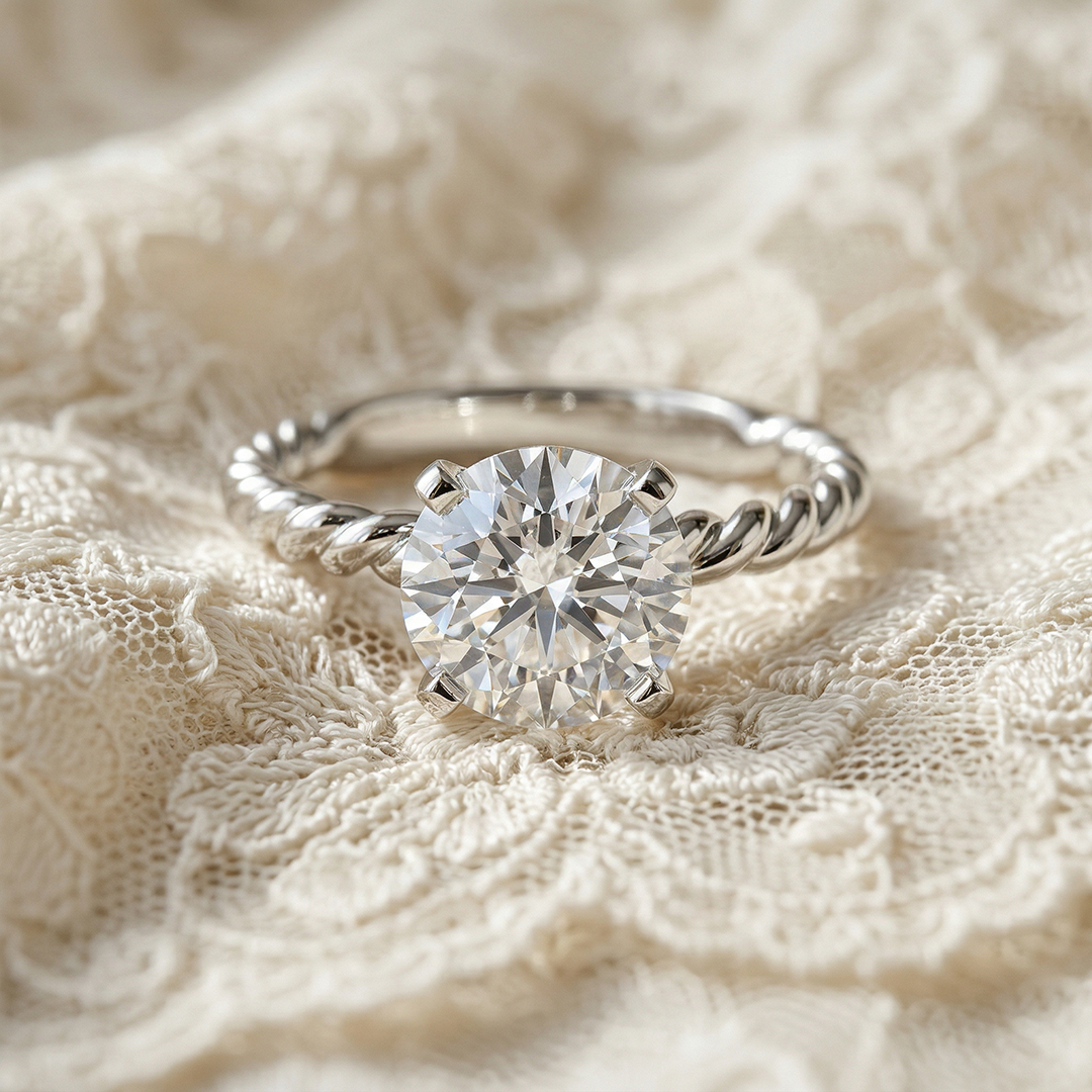 rope-design twisted ring