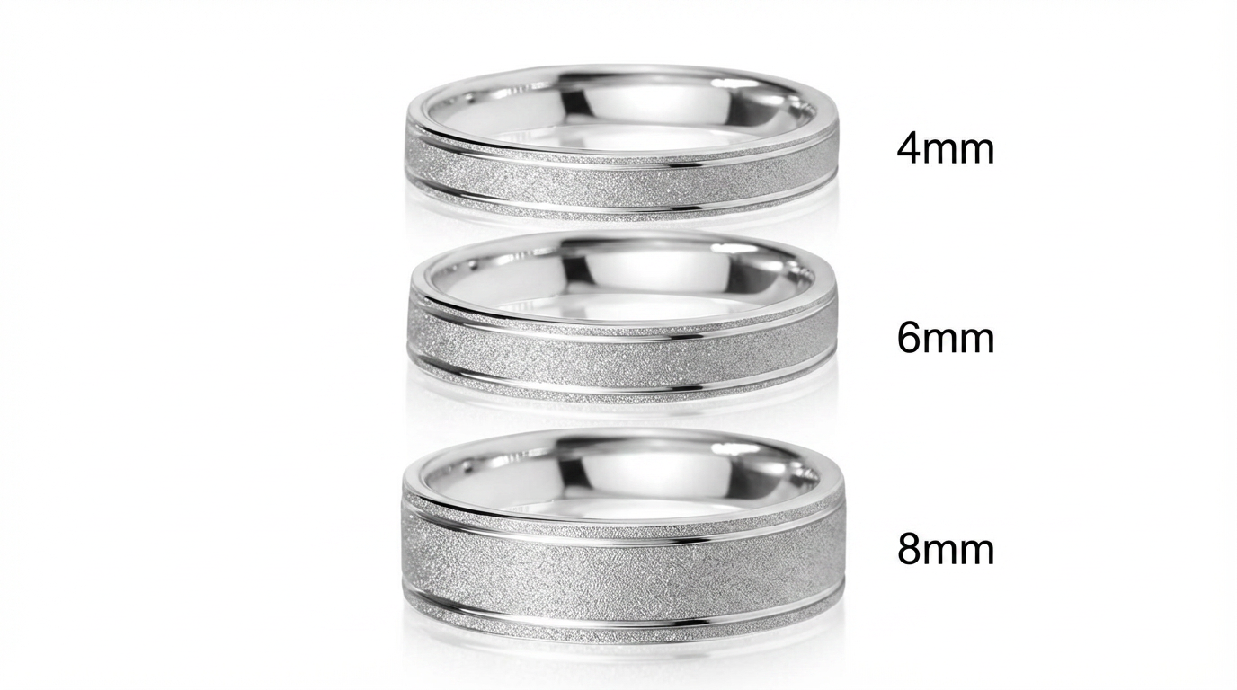men's wedding bands of different widths