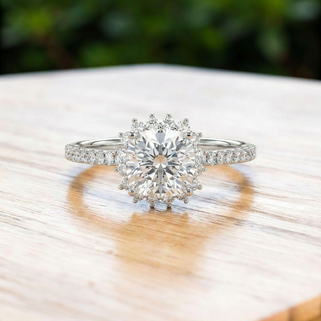 1ct Cushion Cut Solitaire Engagement Ring